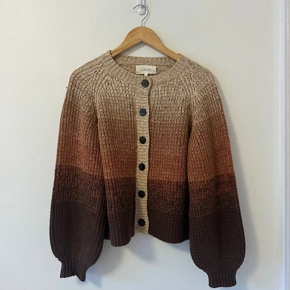 THE GREAT. The Dusk Cardigan in Marled Sunset | Size 0 / XS - Picture 1 of 14